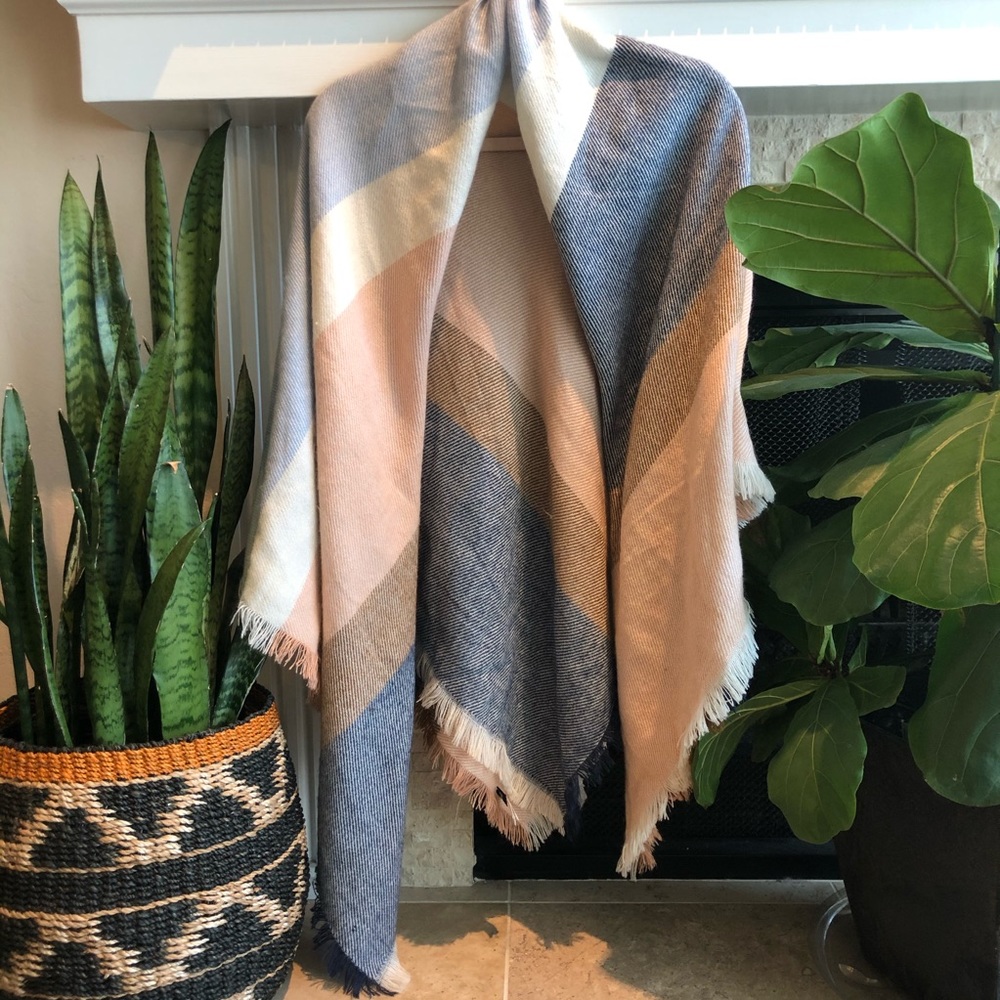 Made well oversized square blanket scarf
